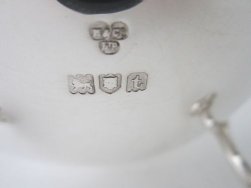 LARGE PAIR OF ANTIQUE GEORGE V STERLING SILVER SAUCE BOATS 191314 - ADDITIONAL PHOTO 9