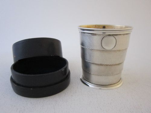 antique victorian sterling silver collapsible beaker - CATEGORY: ANTIQUE SILVER - DATED 1860