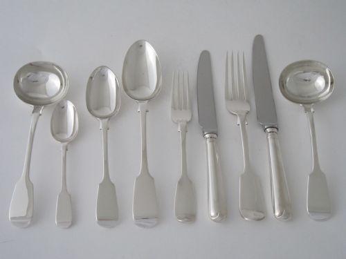 antique victorian sterling silver canteen of cutlery - CATEGORY: ANTIQUE SILVER - DATED VICTORIAN
