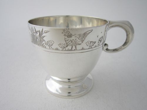 antique george v sterling silver christening mug - CATEGORY: ANTIQUE SILVER - DATED 1920