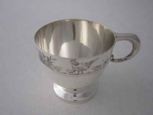 ANTIQUE GEORGE V STERLING SILVER CHRISTENING MUG - ADDITIONAL PHOTO 1