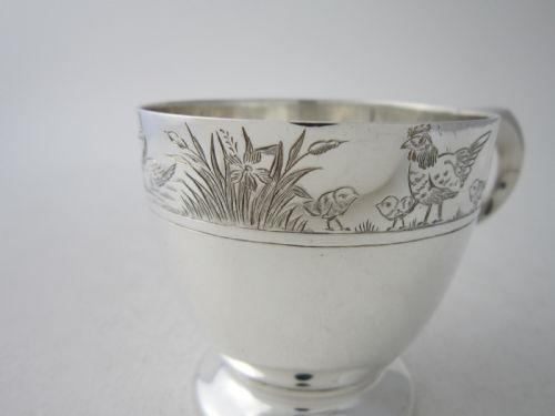 ANTIQUE GEORGE V STERLING SILVER CHRISTENING MUG - ADDITIONAL PHOTO 2