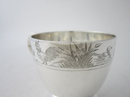 ANTIQUE GEORGE V STERLING SILVER CHRISTENING MUG - ADDITIONAL PHOTO 4