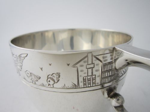 ANTIQUE GEORGE V STERLING SILVER CHRISTENING MUG - ADDITIONAL PHOTO 7