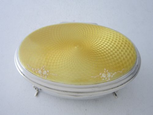 ANTIQUE GEORGE V STERLING SILVER ENAMEL TRINKET BOX - ADDITIONAL PHOTO 2
