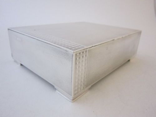 art deco sterling silver cigarcigarette box - CATEGORY: ANTIQUE SILVER - DATED 1920