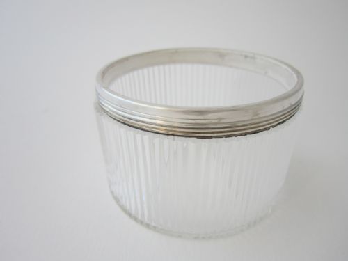 ANTIQUE GEORGE V STERLING SILVER AND ENAMEL GLASS JARS - ADDITIONAL PHOTO 4