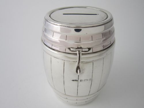 ANTIQUE EDWARDIAN STERLING SILVER MONEY BOX - ADDITIONAL PHOTO 1