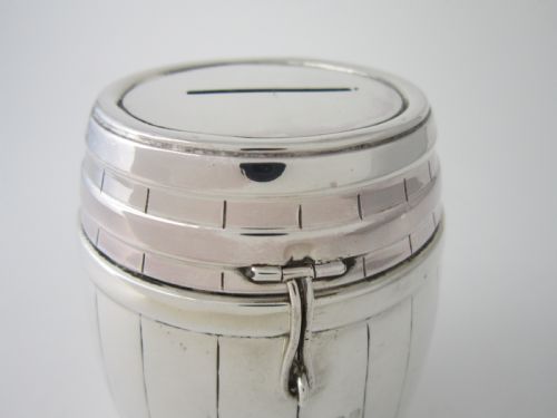 ANTIQUE EDWARDIAN STERLING SILVER MONEY BOX - ADDITIONAL PHOTO 4