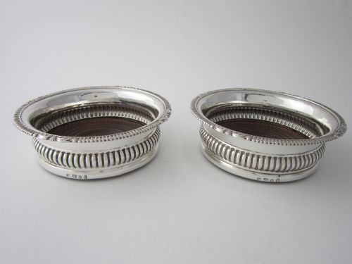 ANTIQUE GEORGE IV STERLING SILVER WINE COASTERS - ADDITIONAL PHOTO 2