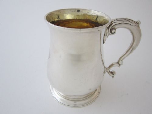antique george ii sterling silver 34 pint mug - CATEGORY: ANTIQUE SILVER - DATED 18TH CENTURY