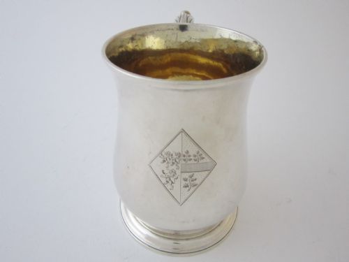 ANTIQUE GEORGE II STERLING SILVER 34 PINT MUG - ADDITIONAL PHOTO 1