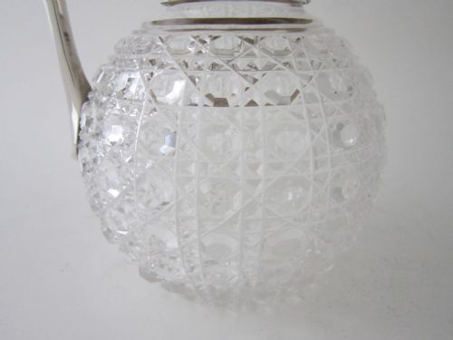 ANTIQUE VICTORIAN STERLING SILVER CUT GLASS CLARET JUG - ADDITIONAL PHOTO 3