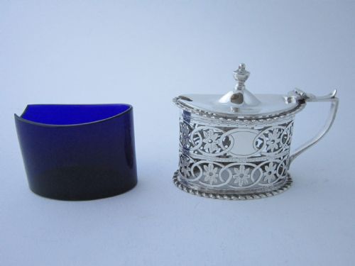 CHESTER ANTIQUE EDWARDIAN STERLING SILVER MUSTARD POT - ADDITIONAL PHOTO 4