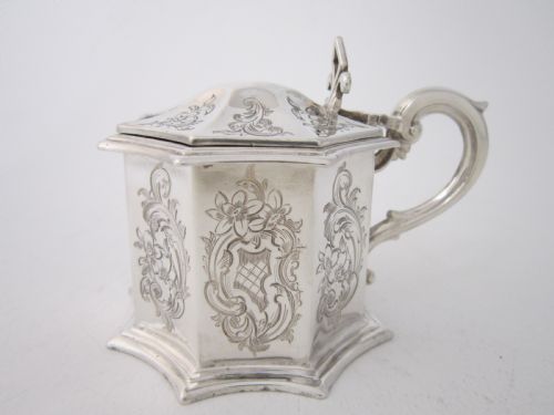 antique victorian sterling silver mustard pot - CATEGORY: ANTIQUE SILVER - DATED 1850
