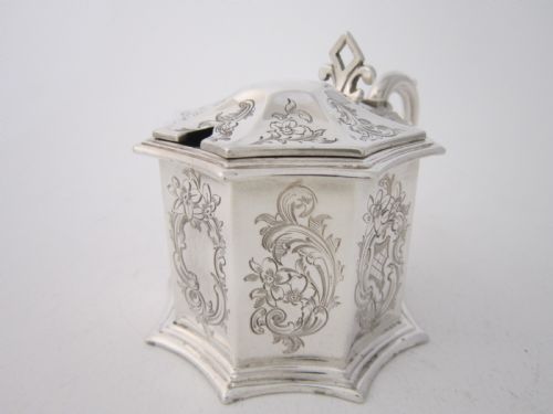 ANTIQUE VICTORIAN STERLING SILVER MUSTARD POT - ADDITIONAL PHOTO 1