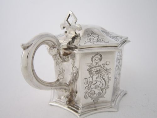 ANTIQUE VICTORIAN STERLING SILVER MUSTARD POT - ADDITIONAL PHOTO 3