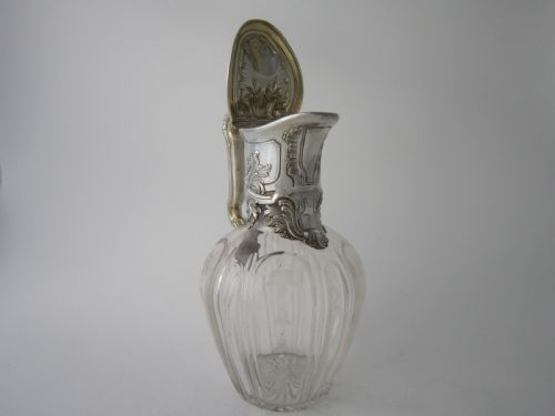 ANTIQUE VICTORIAN STERLING SILVER GLASS CLARET JUG 1898 - ADDITIONAL PHOTO 2