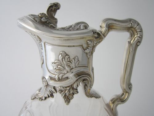 ANTIQUE VICTORIAN STERLING SILVER GLASS CLARET JUG 1898 - ADDITIONAL PHOTO 7