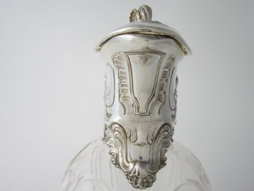 ANTIQUE VICTORIAN STERLING SILVER GLASS CLARET JUG 1898 - ADDITIONAL PHOTO 8