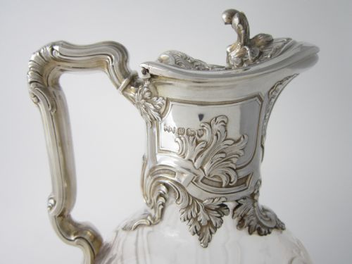 ANTIQUE VICTORIAN STERLING SILVER GLASS CLARET JUG 1898 - ADDITIONAL PHOTO 9
