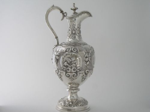 ANTIQUE VICTORIAN STERLING SILVER WINE EWERJUG 1861 - ADDITIONAL PHOTO 1
