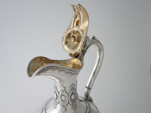 ANTIQUE VICTORIAN STERLING SILVER WINE EWERJUG 1861 - ADDITIONAL PHOTO 3