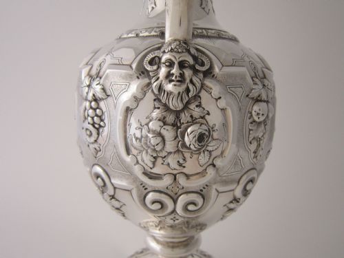 ANTIQUE VICTORIAN STERLING SILVER WINE EWERJUG 1861 - ADDITIONAL PHOTO 4
