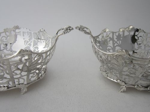 ANTIQUE EDWARDIAN STERLING SILVER BASKETSDISHES - ADDITIONAL PHOTO 2