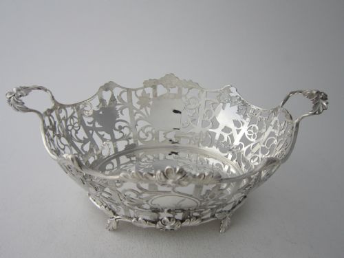 ANTIQUE EDWARDIAN STERLING SILVER BASKETSDISHES - ADDITIONAL PHOTO 3