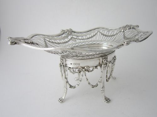 ANTIQUE EDWARDIAN STERLING SILVER COMPORTDISH - ADDITIONAL PHOTO 3