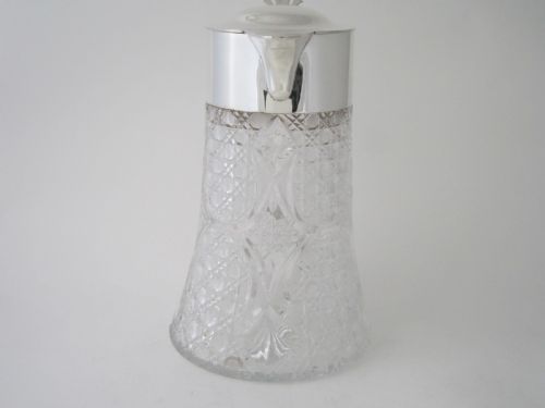 ANTIQUE EDWARDIAN STERLING SILVER CUT GLASS LEMONADE JUG - ADDITIONAL PHOTO 4