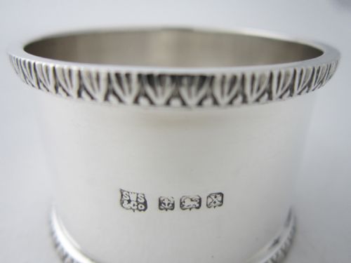 ANTIQUE GEORGE V STERLING SILVER NAPKIN RINGS - ADDITIONAL PHOTO 4