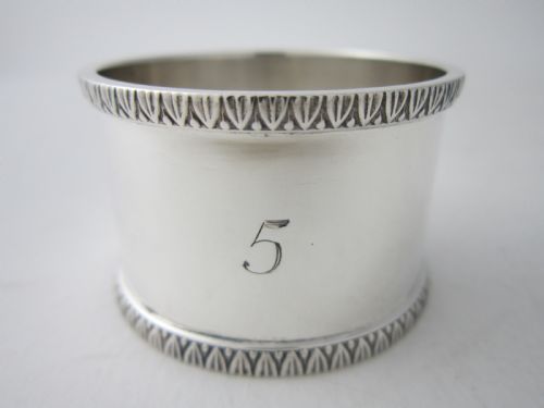 ANTIQUE GEORGE V STERLING SILVER NAPKIN RINGS - ADDITIONAL PHOTO 5
