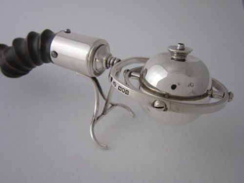 ANTIQUE EDWARDIAN STERLING SILVER HORN GIMBAL LIGHTER - ADDITIONAL PHOTO 3