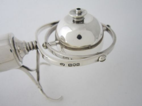 ANTIQUE EDWARDIAN STERLING SILVER HORN GIMBAL LIGHTER - ADDITIONAL PHOTO 7