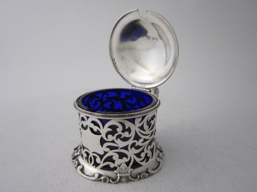 ANTIQUE VICTORIAN STERLING SILVER MUSTARD POT 1850 - ADDITIONAL PHOTO 5