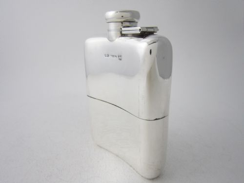 ASPREY ANTIQUE GEORGE V STERLING SILVER HIP FLASK - ADDITIONAL PHOTO 2