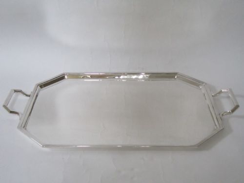 art deco sterling silver tray - CATEGORY: ANTIQUE SILVER - DATED 1930