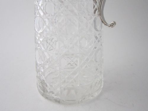 ANTIQUE GEORGE V STERLING SILVER GLASS CLARET JUG 1913 - ADDITIONAL PHOTO 6
