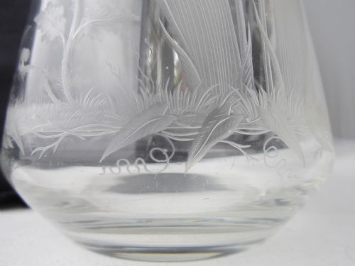 ANTIQUE VICTORIAN STERLING SILVER ETCHED GLASS CLARET JUG - ADDITIONAL PHOTO 10