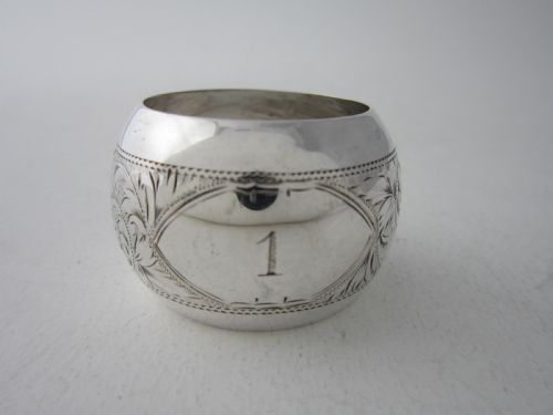 ANTIQUE GEORGE V STERLING SILVER NAPKIN RINGS 1914 - ADDITIONAL PHOTO 7