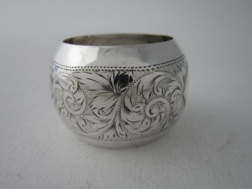 ANTIQUE GEORGE V STERLING SILVER NAPKIN RINGS 1914 - ADDITIONAL PHOTO 8