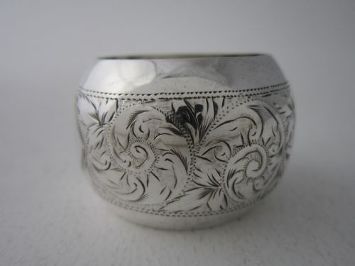 ANTIQUE GEORGE V STERLING SILVER NAPKIN RINGS 1914 - ADDITIONAL PHOTO 10