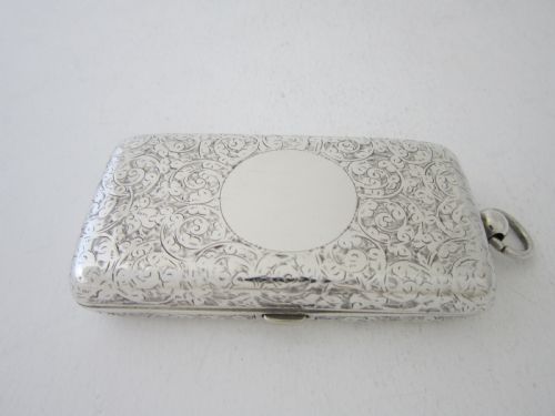 ANTIQUE VICTORIAN STERLING SILVER COMBINATION SOVEREIGNSTAMP CASE - ADDITIONAL PHOTO 2