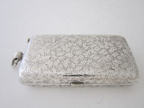 ANTIQUE VICTORIAN STERLING SILVER COMBINATION SOVEREIGNSTAMP CASE - ADDITIONAL PHOTO 3