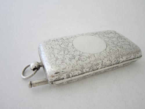 ANTIQUE VICTORIAN STERLING SILVER COMBINATION SOVEREIGNSTAMP CASE - ADDITIONAL PHOTO 4