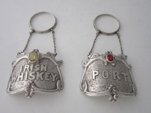 large irish elizabeth ii sterling silver wine labels 1959 - CATEGORY: ANTIQUE SILVER - DATED 1950