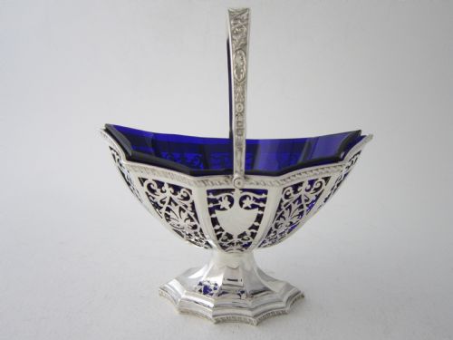 ANTIQUE EDWARDIAN STERLING SILVER SUGAR BASKET 1901 - ADDITIONAL PHOTO 1