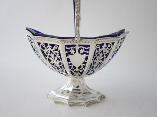 ANTIQUE EDWARDIAN STERLING SILVER SUGAR BASKET 1901 - ADDITIONAL PHOTO 2